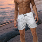 Bekväma Bad- och Sportshorts för Herr – Perfekta för Strand & Pool Vit