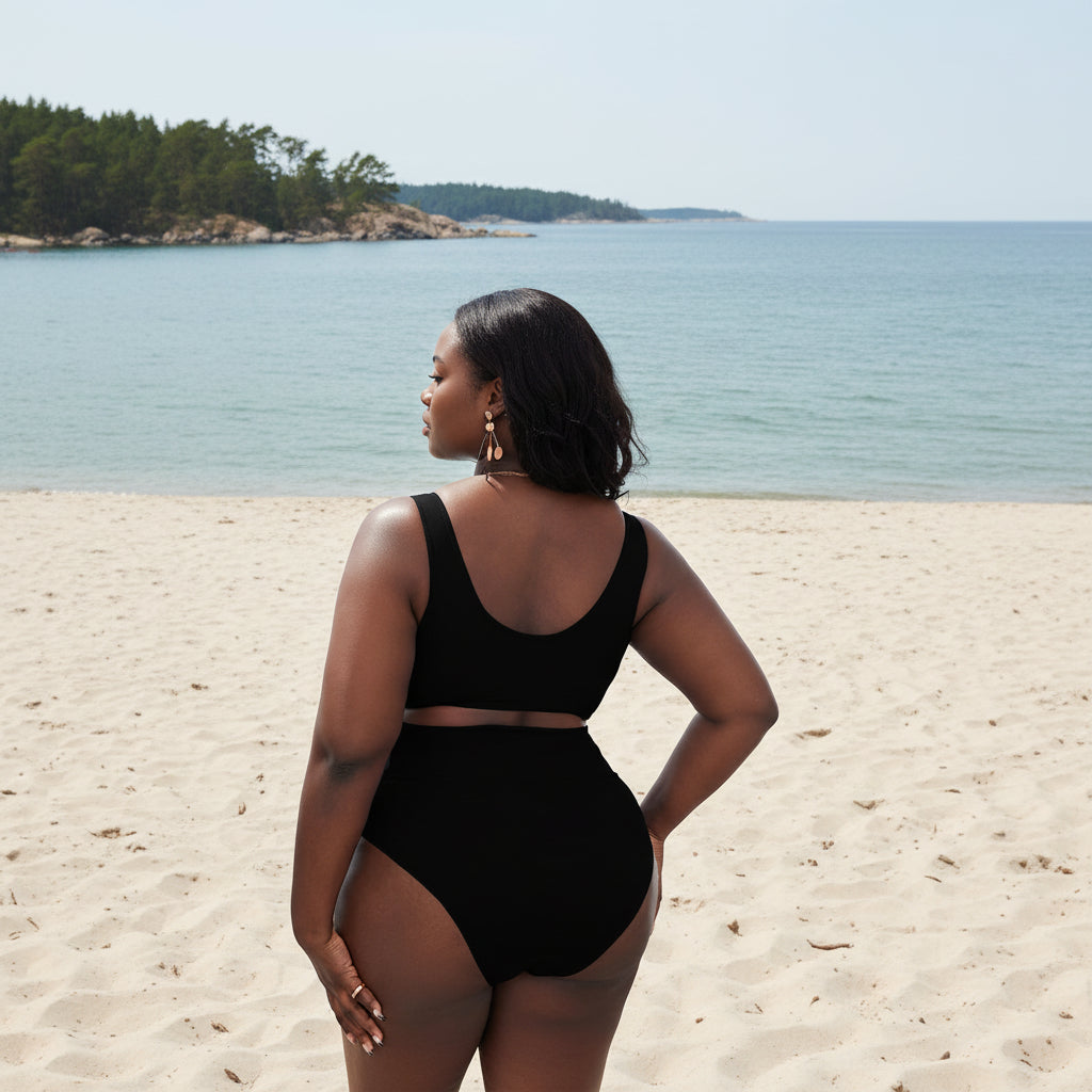 Exklusivt badklädesset med knytdetalj – Bekväm passform för pool & strand