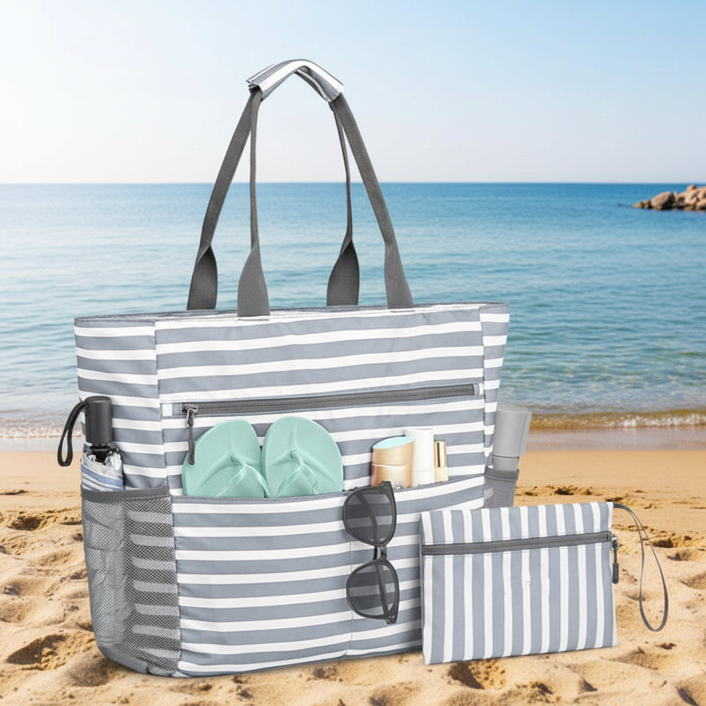 Stor Strandväska – Rymlig och Vattenavvisande Tote Bag för Pool & Beach