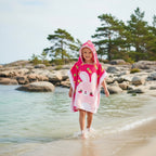 Strandhandduk med huva för barn – Mjuk & snabbtorkande poncho Kanin