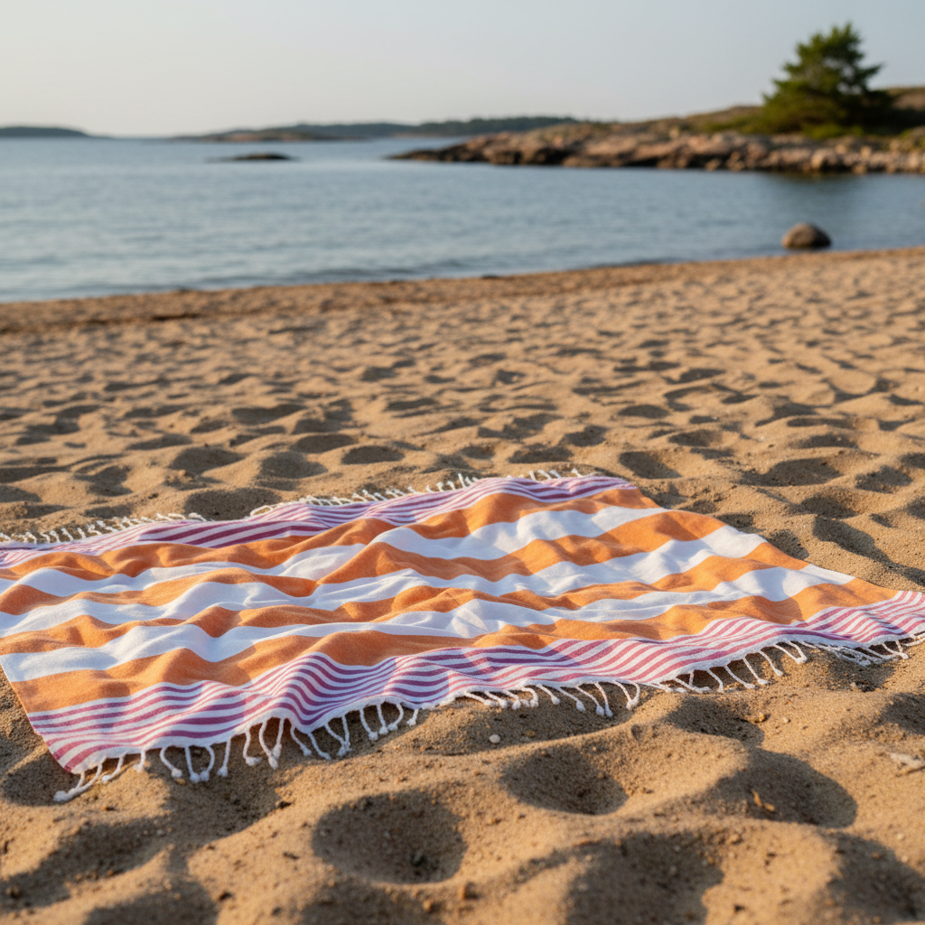 Hamamhandduk – Snabbtorkande strandhandduk i OEKO-TEX bomull