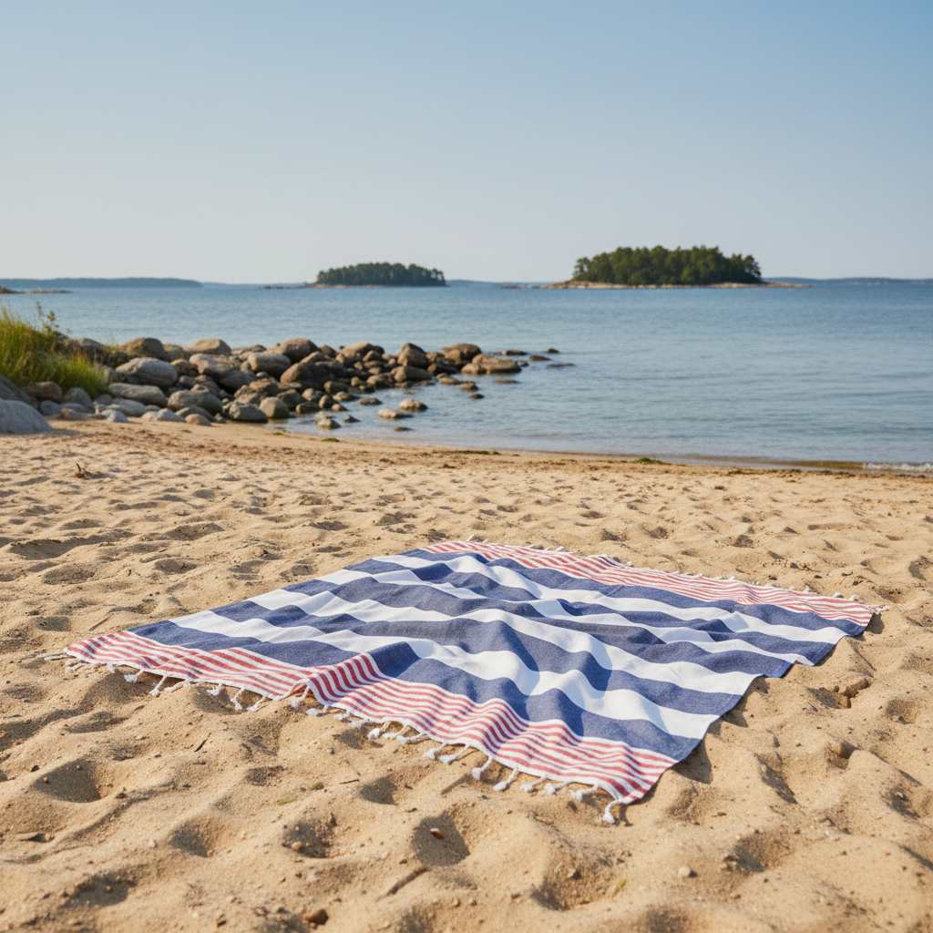 Hamamhandduk – Snabbtorkande strandhandduk i OEKO-TEX bomull