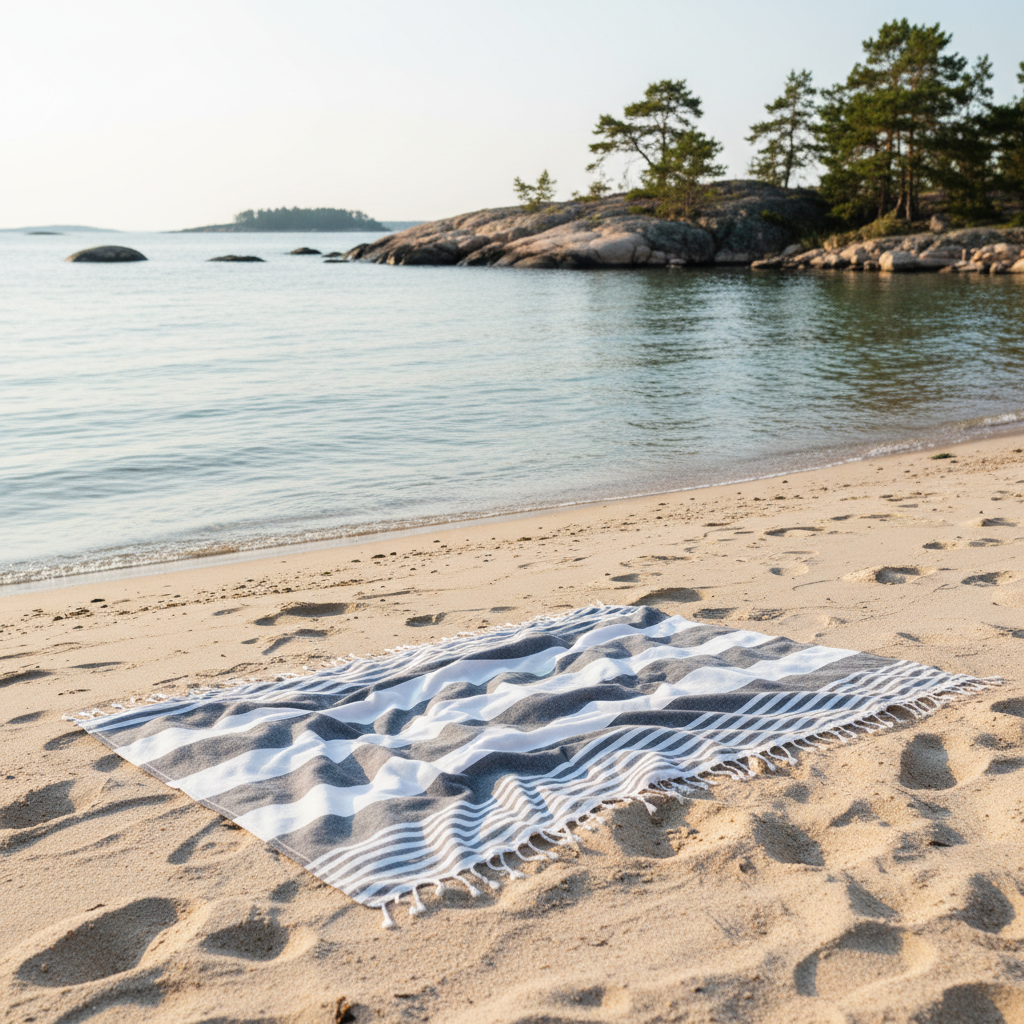 Hamamhandduk – Snabbtorkande strandhandduk i OEKO-TEX bomull