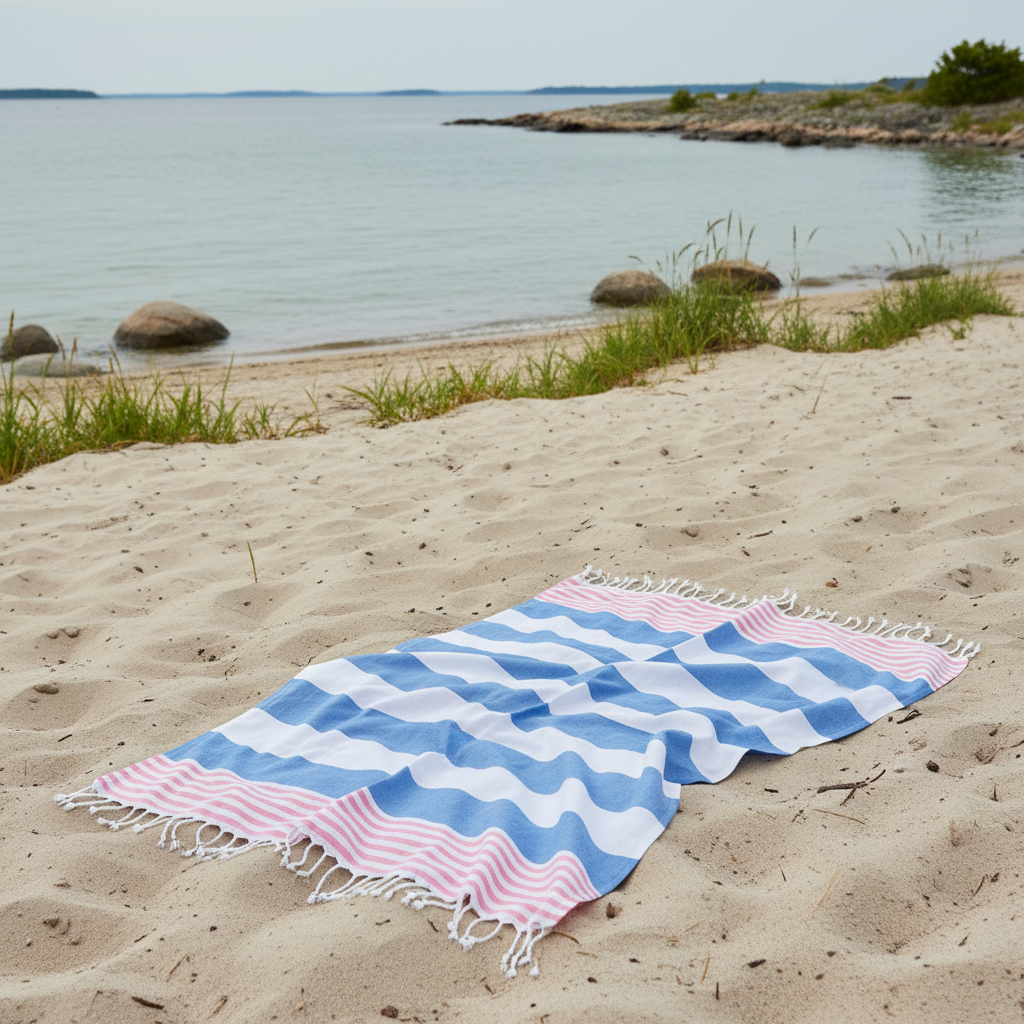 Hamamhandduk – Snabbtorkande strandhandduk i OEKO-TEX bomull