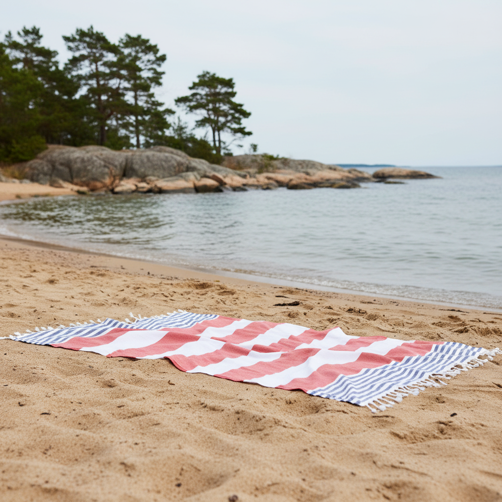 Hamamhandduk – Snabbtorkande strandhandduk i OEKO-TEX bomull