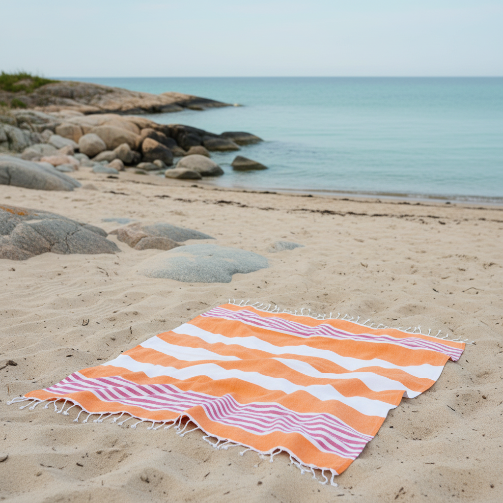 Hamamhandduk – Snabbtorkande strandhandduk i OEKO-TEX bomull