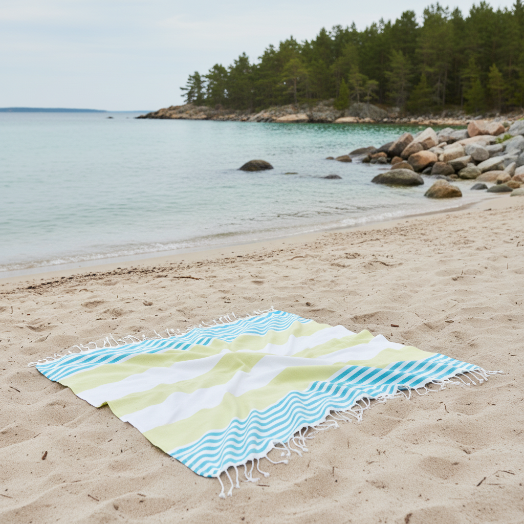 Hamamhandduk – Snabbtorkande strandhandduk i OEKO-TEX bomull