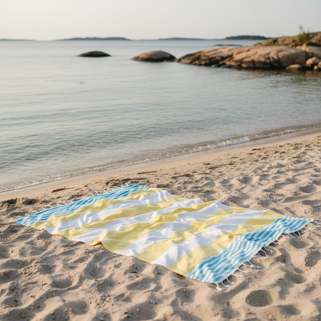 Hamamhandduk – Snabbtorkande strandhandduk i OEKO-TEX bomull