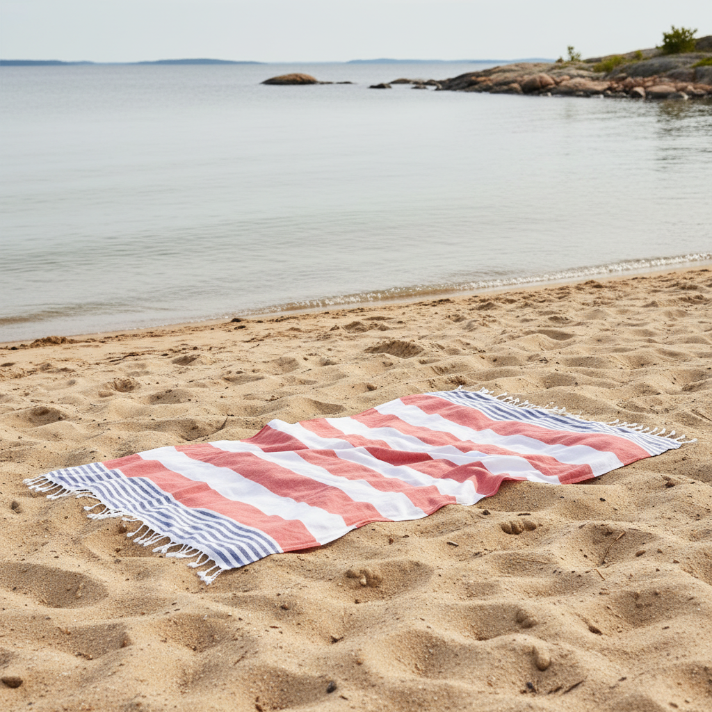 Hamamhandduk – Snabbtorkande strandhandduk i OEKO-TEX bomull