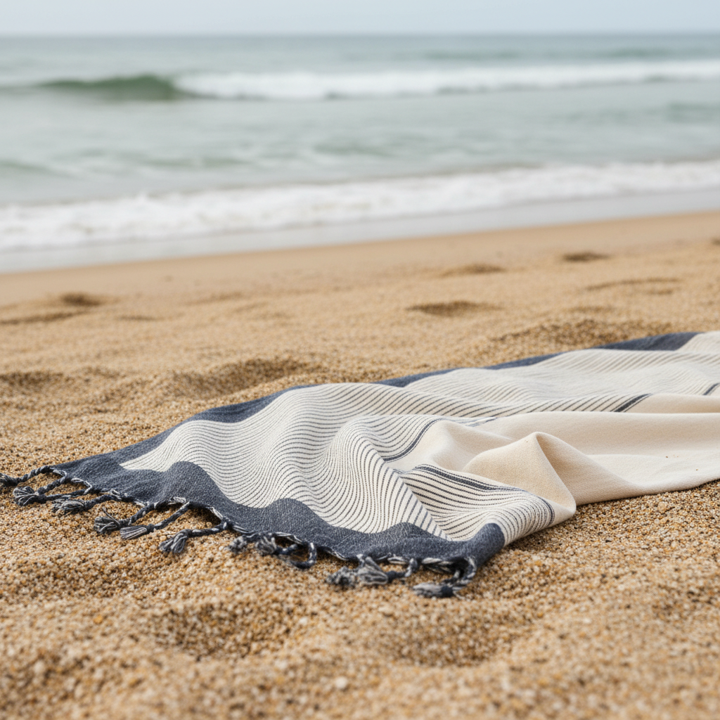 Strandhandduk beige handduksset – Snabbtorkande 2-pack i turkisk bomull