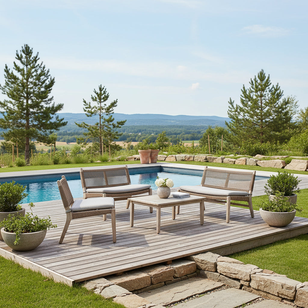 Loungestol i teak – Exklusiv design för pool & uteplats