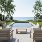 Soffbord i massiv teak – Elegant centerpiece för uteplats & pool