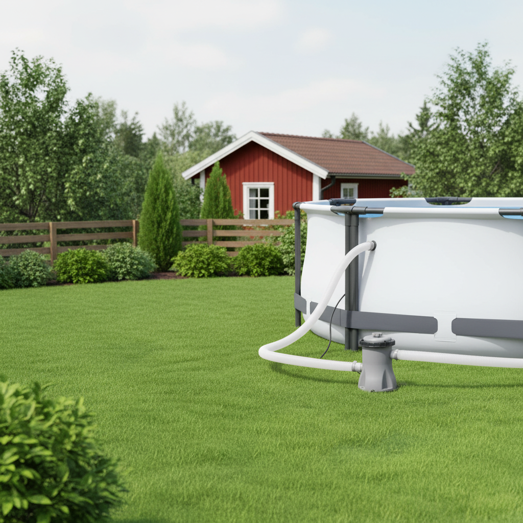 Komplett Filterpumpssystem för Ovanmarkspool – Effektiv Vattenrening