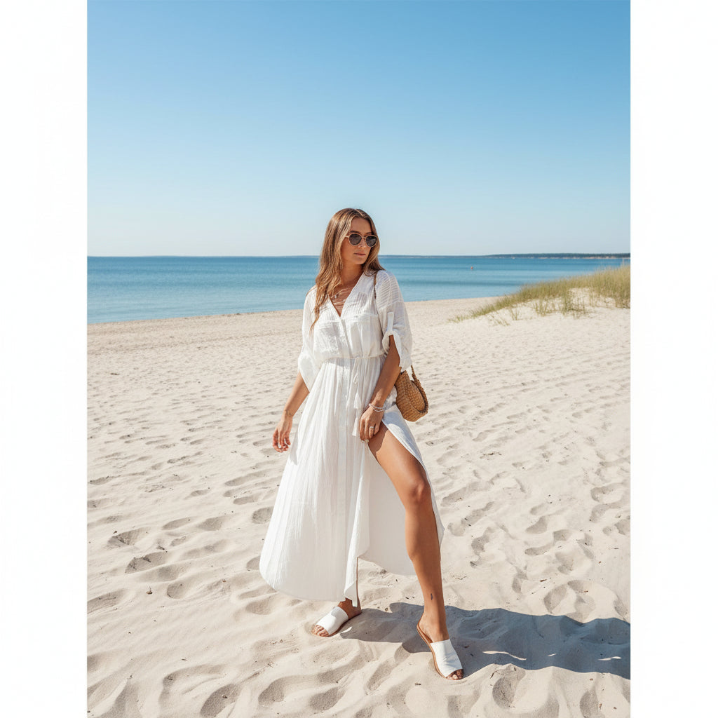 Stickad Strandklänning & Tunika – 22 Eleganta Modeller för Pool & Beach