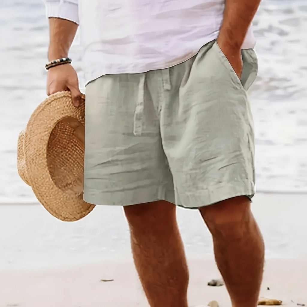 Bekväma Sommarshorts i Bomull – Perfekta för Strand och Poolhäng Ljusgrå