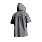 Kortärmad linnehoodie med Henley-knäppning – Sval elegans för pool & fritid