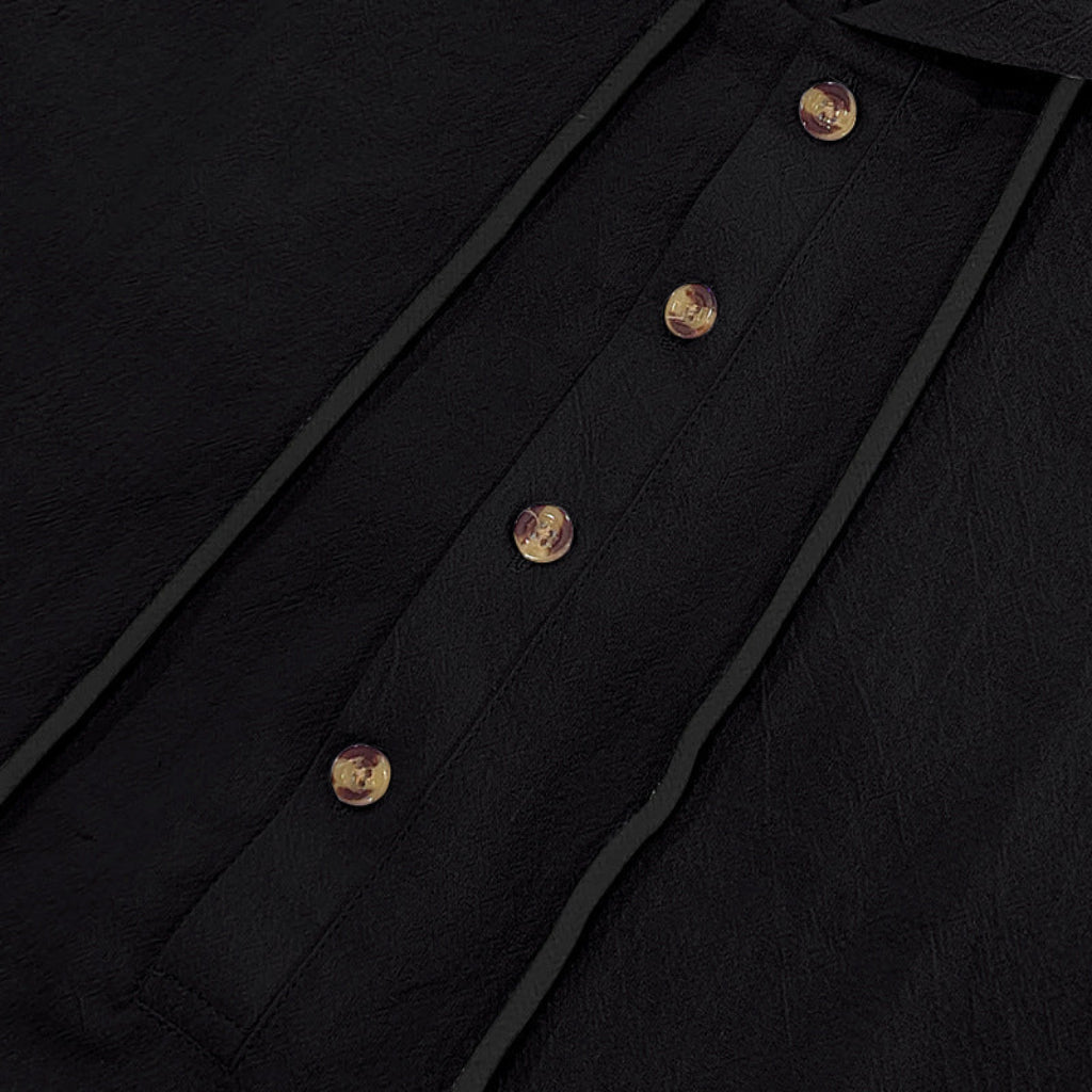 Kortärmad linnehoodie med Henley-knäppning – Sval elegans för pool & fritid