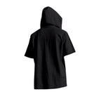 Kortärmad linnehoodie med Henley-knäppning – Sval elegans för pool & fritid