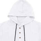 Kortärmad linnehoodie med Henley-knäppning – Sval elegans för pool & fritid
