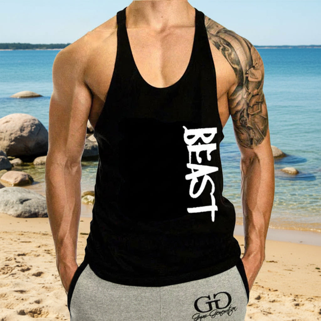 Träningslinne för herr – Bekvämt I-shape tank top i bomull