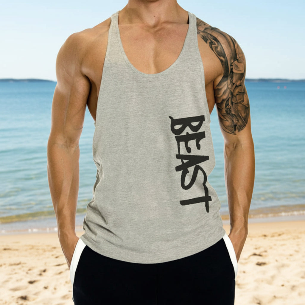 Träningslinne för herr – Bekvämt I-shape tank top i bomull