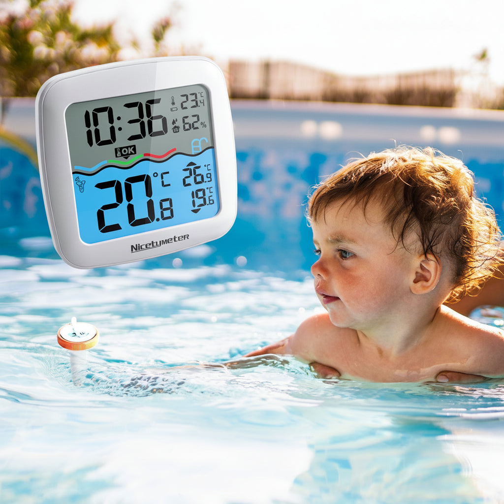 Trådlös digital pooltermometer – Full koll på badvattnet